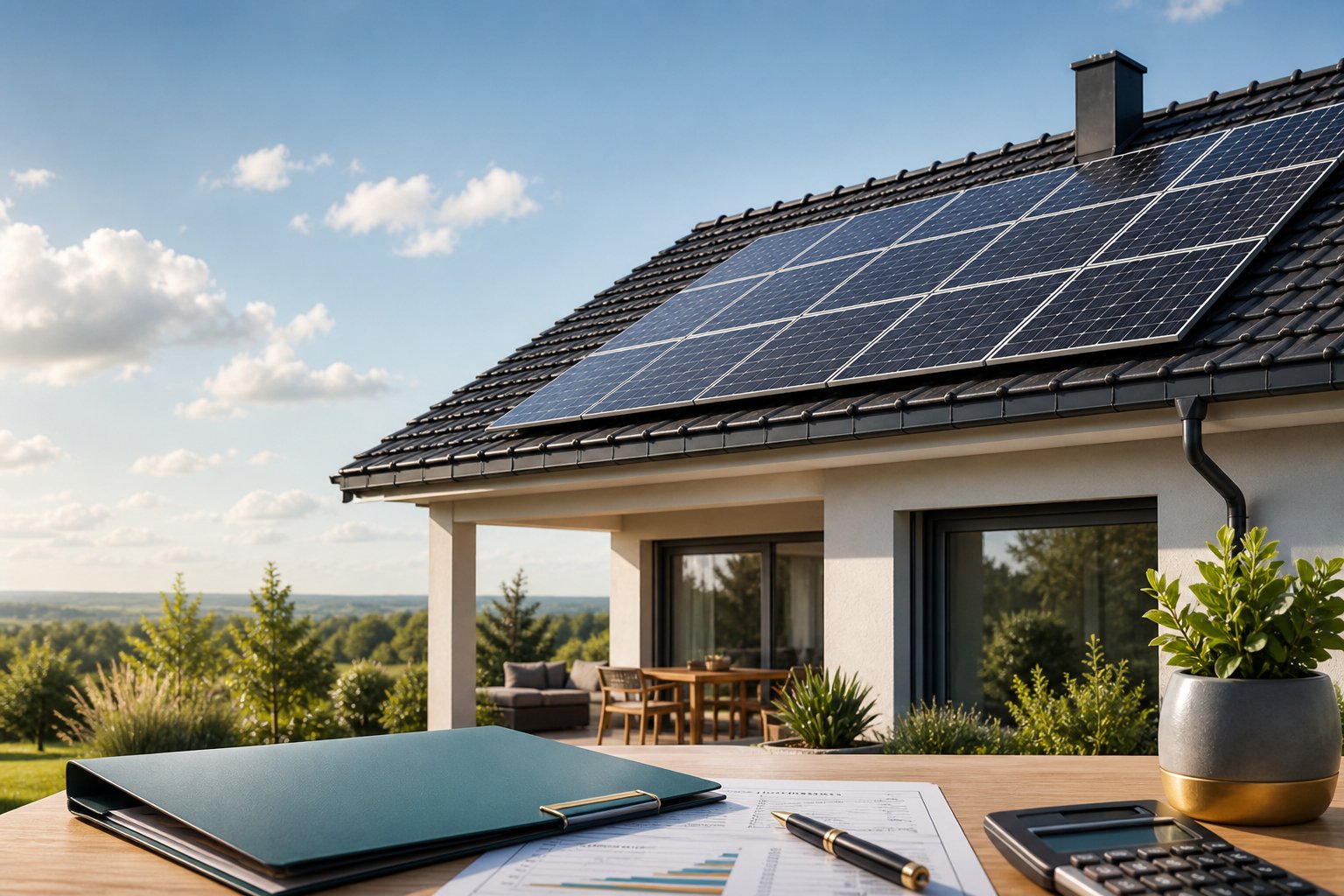 Půjčka na fotovoltaiku a solární panely na rodinném domě